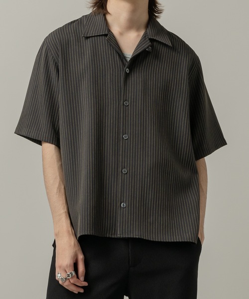 CASPER JOHN(キャスパージョン)の「Pinstripe shirts/ピンストライプシャツ(シャツ/ブラウス・メンズ・ライトグリーン/ダークブラウン/ブラック・SMALL/X-SMALL/LARGE/MEDIUM)」の14枚目の写真
