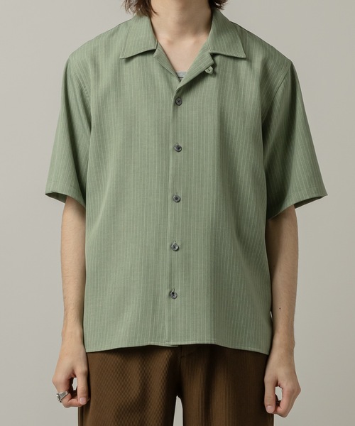CASPER JOHN(キャスパージョン)の「Pinstripe shirts/ピンストライプシャツ(シャツ/ブラウス・メンズ・ライトグリーン/ダークブラウン/ブラック・SMALL/X-SMALL/LARGE/MEDIUM)」の21枚目の写真