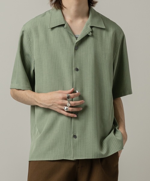 CASPER JOHN(キャスパージョン)の「Pinstripe shirts/ピンストライプシャツ(シャツ/ブラウス・メンズ・ライトグリーン/ダークブラウン/ブラック・SMALL/X-SMALL/LARGE/MEDIUM)」の22枚目の写真