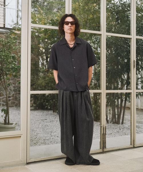CASPER JOHN(キャスパージョン)の「Pinstripe shirts/ピンストライプシャツ(シャツ/ブラウス・メンズ・ライトグリーン/ダークブラウン/ブラック・SMALL/X-SMALL/LARGE/MEDIUM)」の9枚目の写真