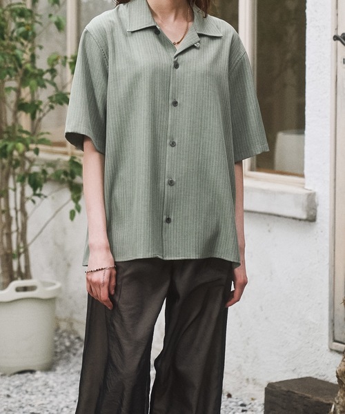 CASPER JOHN(キャスパージョン)の「Pinstripe shirts/ピンストライプシャツ(シャツ/ブラウス・メンズ・ライトグリーン/ダークブラウン/ブラック・SMALL/X-SMALL/LARGE/MEDIUM)」の11枚目の写真