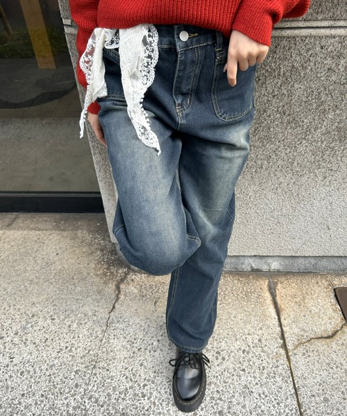 LAC-VERT(ラック・ヴェール)の「ハイウエストストレートデニムパンツ(デニムパンツ・レディース・ブルー/ネイビー・LARGE/MEDIUM)」の16枚目の写真