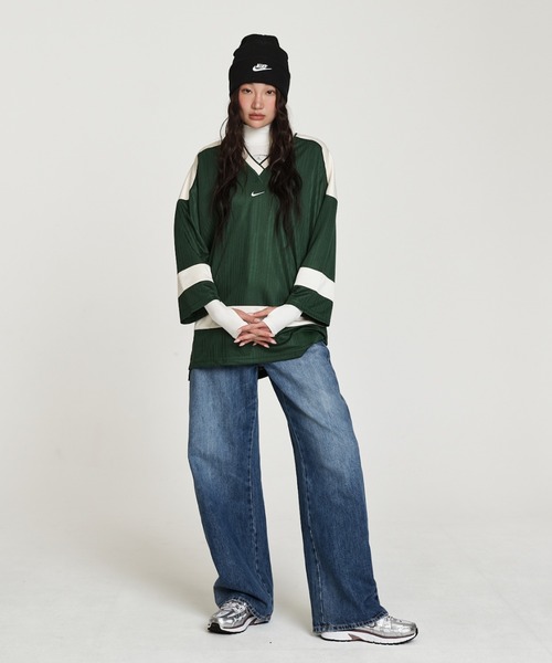 NIKE（ナイキ）の「ナイキ スポーツウェア ウィメンズ オーバーサイズド ジャージー チュニック / Nike Sportswear Women's Oversized Jersey Tunic IF0320-323 Fir（ジャージ・レディース・カモフラージュ・M/L/XS/XL/S）」の11枚目の写真
