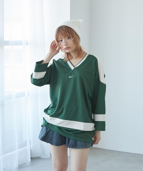 NIKE（ナイキ）の「ナイキ スポーツウェア ウィメンズ オーバーサイズド ジャージー チュニック / Nike Sportswear Women's Oversized Jersey Tunic IF0320-323 Fir（ジャージ・レディース・カモフラージュ・M/L/XS/XL/S）」の16枚目の写真