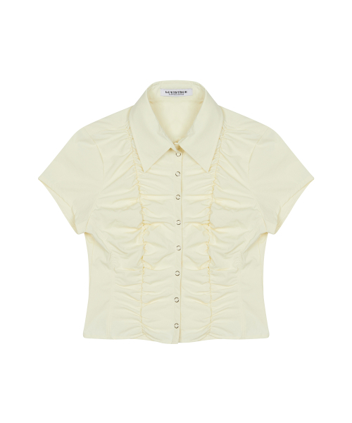 LUVISTRUE（ラヴイズトゥルー）の「RT SHIRRING SHIRT(BEIGE)（シャツ/ブラウス・レディース・その他・FREE）」の2枚目の写真