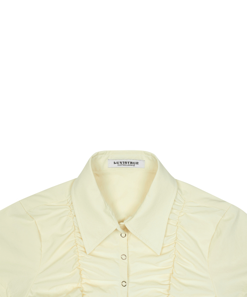 LUVISTRUE（ラヴイズトゥルー）の「RT SHIRRING SHIRT(BEIGE)（シャツ/ブラウス・レディース・その他・FREE）」の4枚目の写真