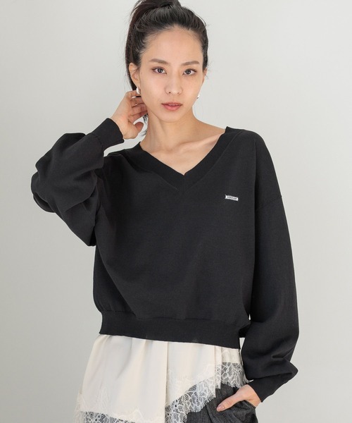 HEREIAM（ヘレイアム）の「【HEREIAM】ワッペンロゴ ドライタッチニット（ニット/セーター・レディース・オフホワイト/オレンジ/ブラック・FREE）」の2枚目の写真