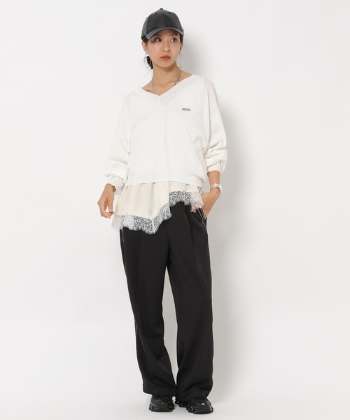 HEREIAM（ヘレイアム）の「【HEREIAM】ワッペンロゴ ドライタッチニット（ニット/セーター・レディース・オフホワイト/オレンジ/ブラック・FREE）」の4枚目の写真