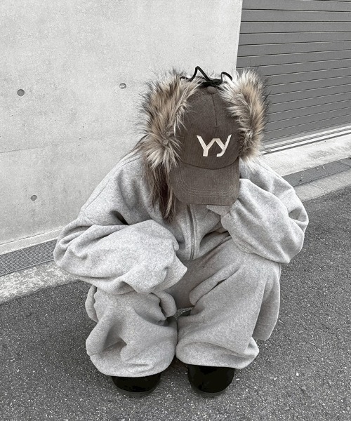 YACA（ヤーカ）の「Cropped Fleece Zip Tops/クロップドフリースジップトップス（ジャージ・レディース・ブラウン/グレー・FREE）」の21枚目の写真