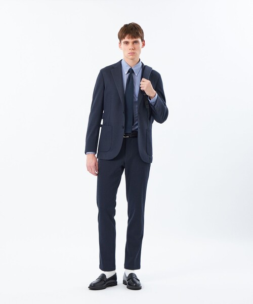 MACKINTOSH PHILOSOPHY（ﾏｯｷﾝﾄｯｼｭ ﾌｨﾛｿﾌｨｰ）の「トロッター ニットタイ ドライカノコ（ネクタイ・メンズ・チャコールグレー/ダークネイビー・FREE）」の4枚目の写真