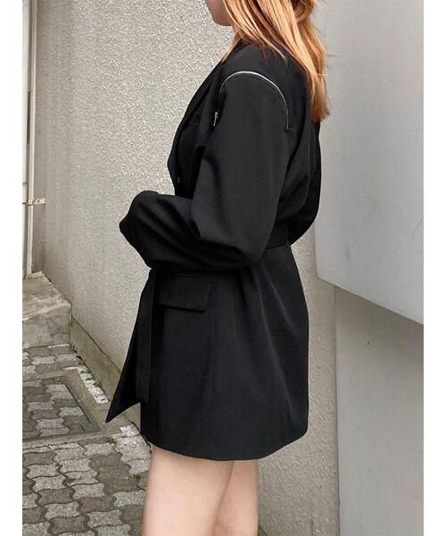 MURUA（ムルーア）の「ジャケットライクZIPミニワンピース（テーラードジャケット・レディース・ブラック/グレー・1/2）」の19枚目の写真