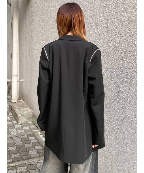 MURUA（ムルーア）の「ジャケットライクZIPミニワンピース（テーラードジャケット・レディース・ブラック/グレー・1/2）」の14枚目の写真