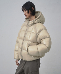 MUSINSA STANDARD WOMAN | [シティレジャー] ウィメンズシアリップストップフード付きダウンショートパディングジャケット [ライトベージュ](ダウンジャケット/コート)