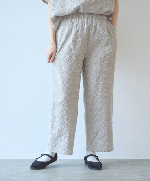 yuni（ユニ　）の「単色刺繍wide pettit pants（その他パンツ・レディース・ブラック/グリーン/ベージュ・FREE）」の8枚目の写真