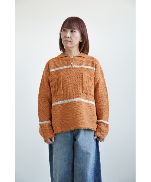 HEART MARKET(ハートマーケット)の「スキッパーかの子ニットプルオーバー(ニット/セーター・レディース・ナチュラル/オレンジ・FREE)」の3枚目の写真