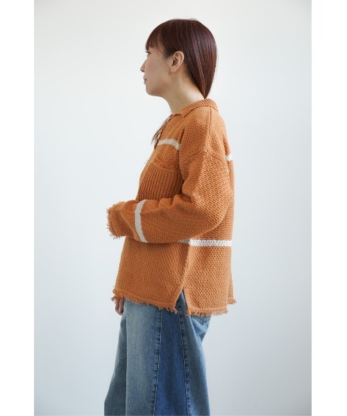 HEART MARKET(ハートマーケット)の「スキッパーかの子ニットプルオーバー(ニット/セーター・レディース・ナチュラル/オレンジ・FREE)」の4枚目の写真
