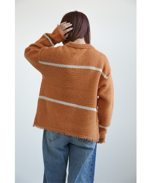 HEART MARKET(ハートマーケット)の「スキッパーかの子ニットプルオーバー(ニット/セーター・レディース・ナチュラル/オレンジ・FREE)」の5枚目の写真