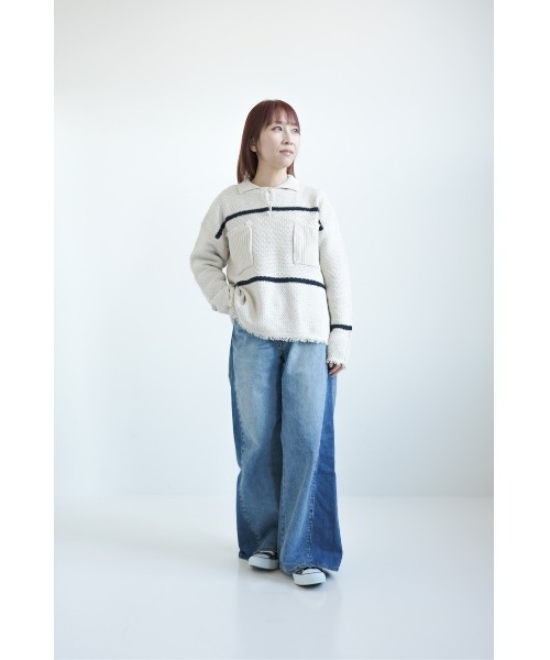 HEART MARKET(ハートマーケット)の「スキッパーかの子ニットプルオーバー(ニット/セーター・レディース・ナチュラル/オレンジ・FREE)」の6枚目の写真