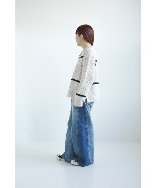 HEART MARKET(ハートマーケット)の「スキッパーかの子ニットプルオーバー(ニット/セーター・レディース・ナチュラル/オレンジ・FREE)」の7枚目の写真