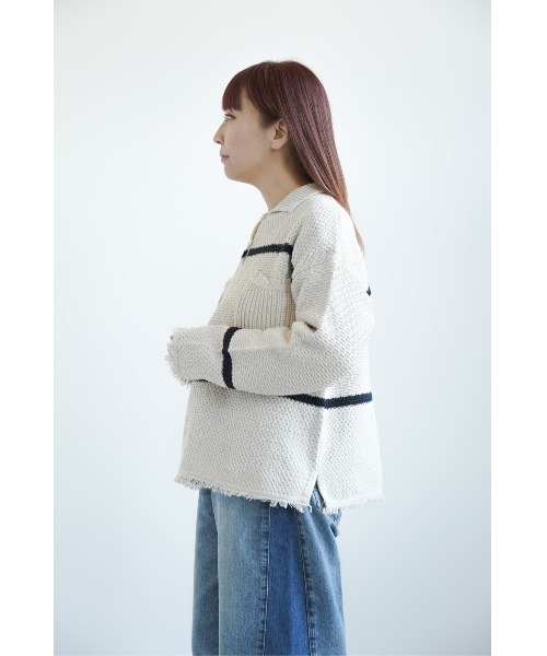 HEART MARKET(ハートマーケット)の「スキッパーかの子ニットプルオーバー(ニット/セーター・レディース・ナチュラル/オレンジ・FREE)」の10枚目の写真