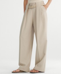 Bie（ビエ）の「ダブルタック ワイドスラックス（スラックス）」