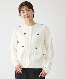 リボン付きカーディガン