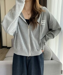 ジップショートパーカー ワンポイント 着心地抜群! ジップアップパーカー カジュアル オフィスカジュアル きれいめカジュアル レディース韓国風