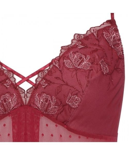 AMOSTYLE BY Triumph(アモスタイルバイトリンプ)の「ロングキャミソール プレイフルローズ AMST1541 L.CAMI JX(その他アンダーウェア/インナー・レディース・ブラック/ワインレッド・L/M)」の6枚目の写真