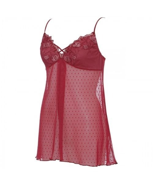 AMOSTYLE BY Triumph(アモスタイルバイトリンプ)の「ロングキャミソール プレイフルローズ AMST1541 L.CAMI JX(その他アンダーウェア/インナー・レディース・ブラック/ワインレッド・L/M)」の7枚目の写真