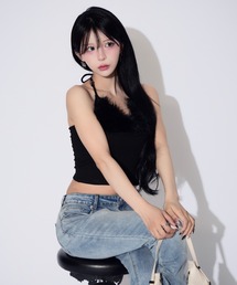 Shoulder Beaded Fur Camisole / ショルダービーズファーキャミソール