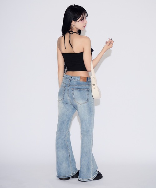 tinkerend(ティンカーエンド)の「Shoulder Beaded Fur Camisole / ショルダービーズファーキャミソール(キャミソール・レディース・ブラック/カーキ・FREE)」の10枚目の写真