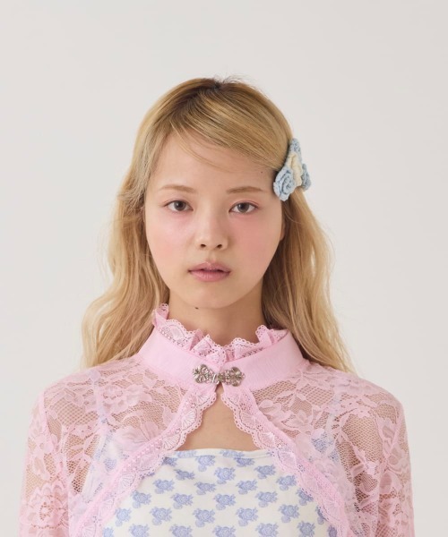kaorinomori(カオリノモリ)の「kaorinomori ローズヘアピン / カオリノモリ(ヘアピン・レディース・ライトブルー/ピンク・ONE SIZE)」の4枚目の写真