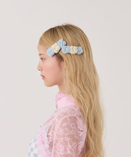 kaorinomori(カオリノモリ)の「kaorinomori ローズヘアピン / カオリノモリ(ヘアピン・レディース・ライトブルー/ピンク・ONE SIZE)」の6枚目の写真