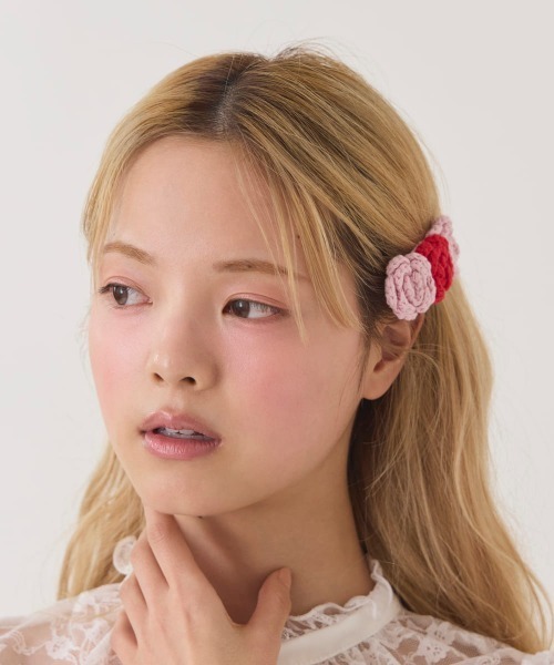 kaorinomori(カオリノモリ)の「kaorinomori ローズヘアピン / カオリノモリ(ヘアピン・レディース・ライトブルー/ピンク・ONE SIZE)」の15枚目の写真