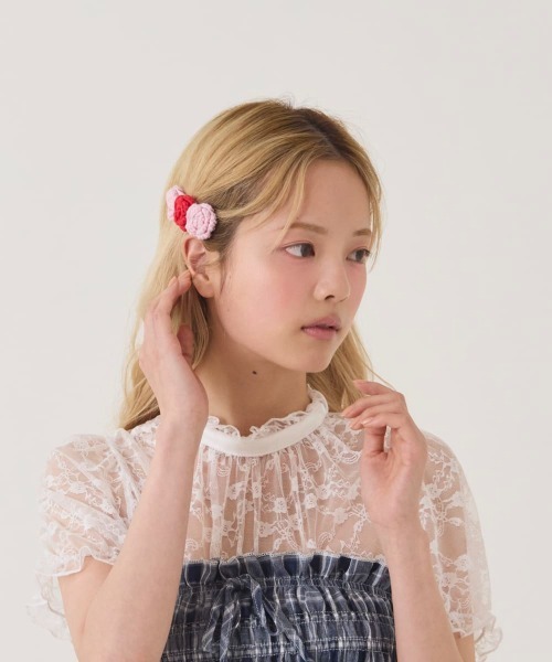 kaorinomori(カオリノモリ)の「kaorinomori ローズヘアピン / カオリノモリ(ヘアピン・レディース・ライトブルー/ピンク・ONE SIZE)」の18枚目の写真