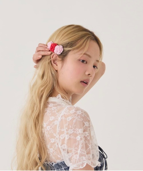 kaorinomori(カオリノモリ)の「kaorinomori ローズヘアピン / カオリノモリ(ヘアピン・レディース・ライトブルー/ピンク・ONE SIZE)」の19枚目の写真
