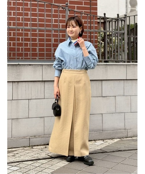allureville(アルアバイル)の「ボックスプリーツペンシルスカート(スカート・レディース・ネイビー/ベージュ・1/2)」の7枚目の写真