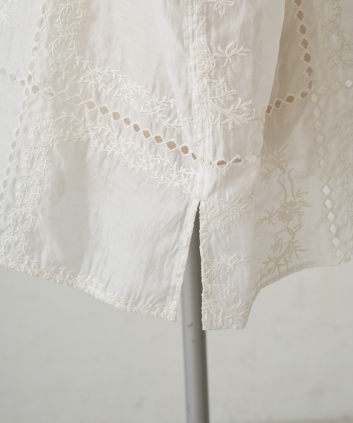 PUAL CE CIN（ピュアルセシン）の「パッチワーク刺繍レースブラウス（シャツ/ブラウス・レディース・オフホワイト/ブラック・FREE）」の16枚目の写真