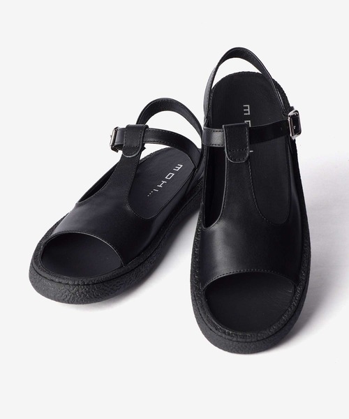 MOHI（モヒ）の「MOHI  MOHI T Strap Leather Sandal モヒ Tストラップ レザーサンダル（サンダル・レディース・ブラック・37/36/38）」の6枚目の写真