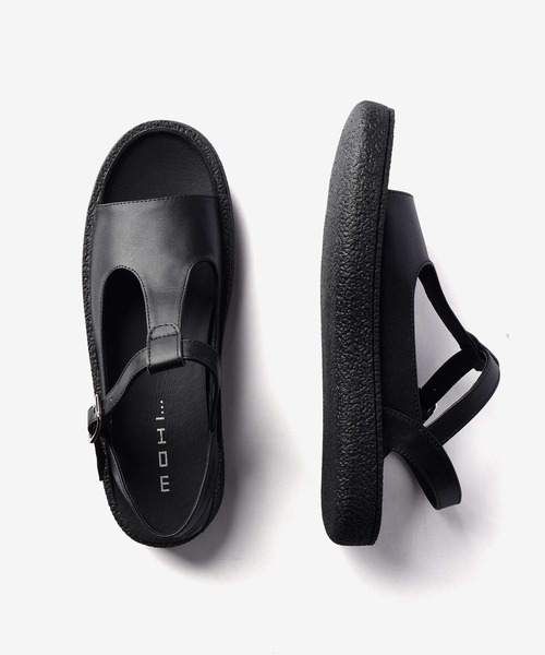 MOHI（モヒ）の「MOHI  MOHI T Strap Leather Sandal モヒ Tストラップ レザーサンダル（サンダル・レディース・ブラック・37/36/38）」の13枚目の写真