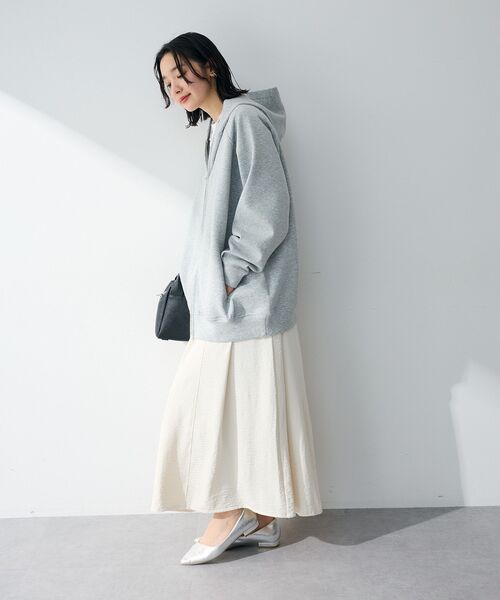 Green　Parks（グリーンパークス）の「Bigサイズパーカー（スウェット・レディース・ホワイト系その他2/チャコールグレー/杢グレー・FREE）」の12枚目の写真