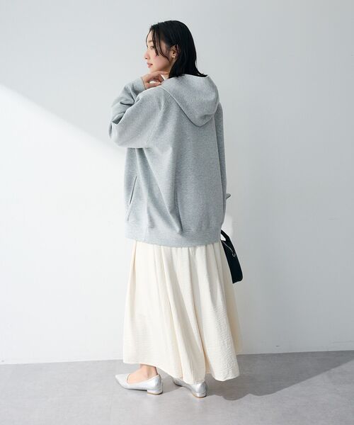 Green　Parks（グリーンパークス）の「Bigサイズパーカー（スウェット・レディース・ホワイト系その他2/チャコールグレー/杢グレー・FREE）」の13枚目の写真