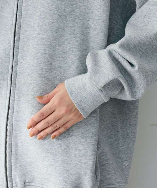 Green　Parks（グリーンパークス）の「Bigサイズパーカー（スウェット・レディース・ホワイト系その他2/チャコールグレー/杢グレー・FREE）」の18枚目の写真