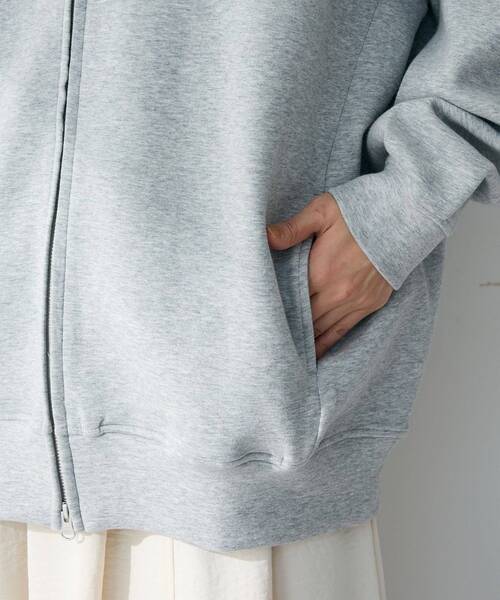 Green　Parks（グリーンパークス）の「Bigサイズパーカー（スウェット・レディース・ホワイト系その他2/チャコールグレー/杢グレー・FREE）」の19枚目の写真