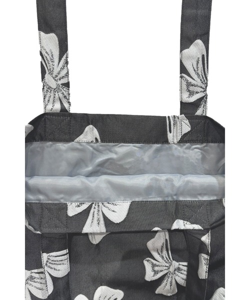 HONEY MI HONEY（ハニーミーハニー）の「ribbon jacquard tote bag（トートバッグ・レディース・チャコールグレー/オフホワイト/ブラック・FREE）」の14枚目の写真