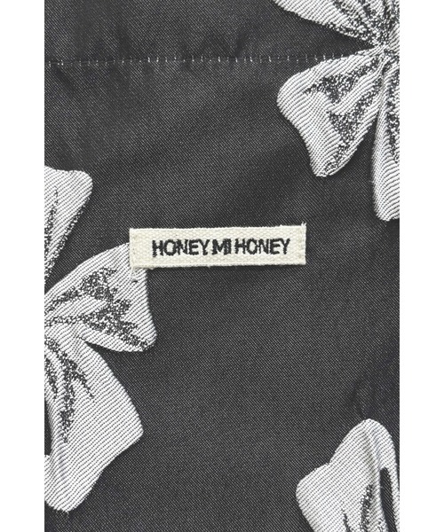 HONEY MI HONEY（ハニーミーハニー）の「ribbon jacquard tote bag（トートバッグ・レディース・チャコールグレー/オフホワイト/ブラック・FREE）」の16枚目の写真