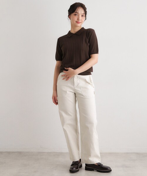 LAURA ASHLEY(ローラアシュレイ)の「【洗える/アイレット入り】衿付きプルオーバーニット(ニット/セーター・レディース・チョコ/オフホワイト/サックスブルー・38/40)」の10枚目の写真