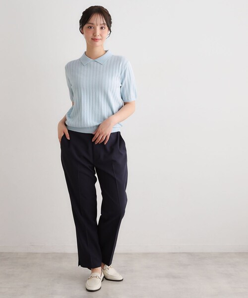LAURA ASHLEY(ローラアシュレイ)の「【洗える/アイレット入り】衿付きプルオーバーニット(ニット/セーター・レディース・チョコ/オフホワイト/サックスブルー・38/40)」の13枚目の写真