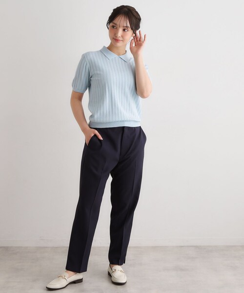 LAURA ASHLEY(ローラアシュレイ)の「【洗える/アイレット入り】衿付きプルオーバーニット(ニット/セーター・レディース・チョコ/オフホワイト/サックスブルー・38/40)」の14枚目の写真