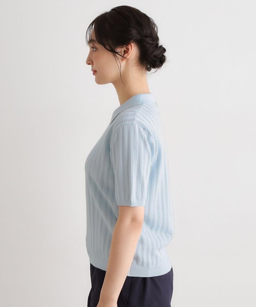 LAURA ASHLEY(ローラアシュレイ)の「【洗える/アイレット入り】衿付きプルオーバーニット(ニット/セーター・レディース・チョコ/オフホワイト/サックスブルー・38/40)」の17枚目の写真